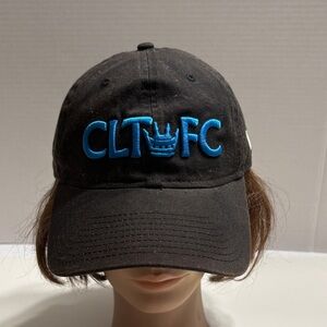 New Era Black Hat with Blue CLT FC Logo